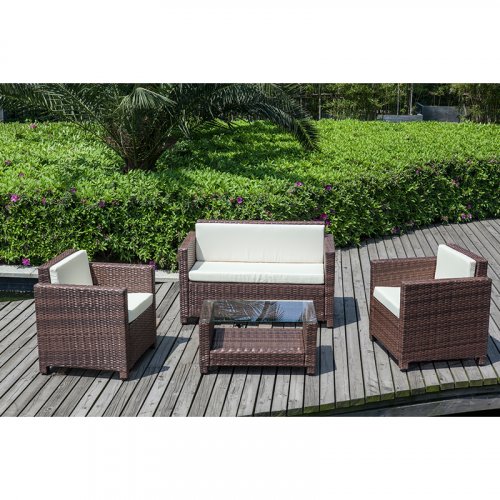 PE rattan table and chair 15053