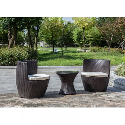 PE rattan table and chair 17002