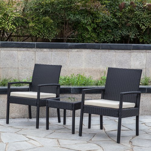 PE rattan table and chair 17005