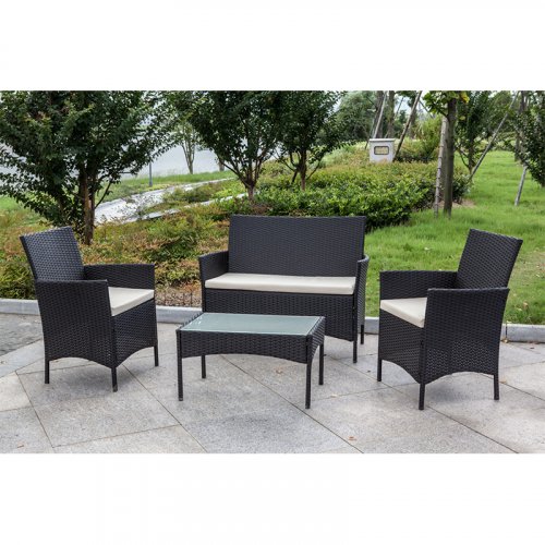 PE rattan table and chair 17007