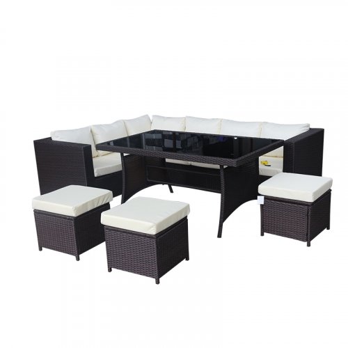 PE rattan table and chair 17024