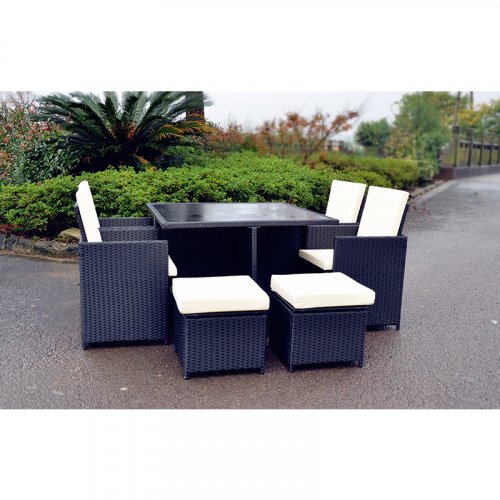 PE rattan table and chair 17036
