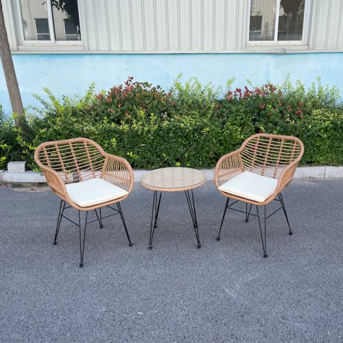 PE rattan table and chair 18018