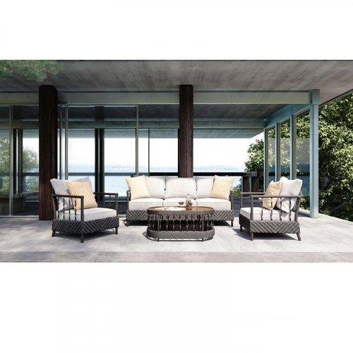 PE rattan table and chair pau